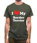 I Love My Border Terrier Mens T-Shirt