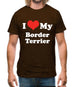 I Love My Border Terrier Mens T-Shirt