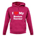 I Love My Boston Terrier unisex hoodie