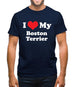 I Love My Boston Terrier Mens T-Shirt