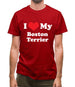 I Love My Boston Terrier Mens T-Shirt