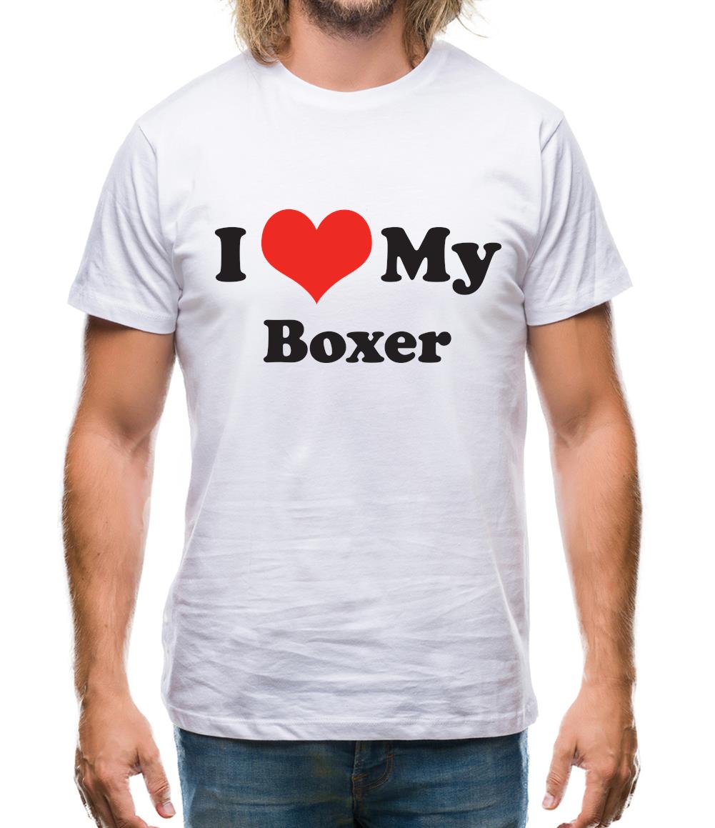 I Love My Boxer Mens T-Shirt