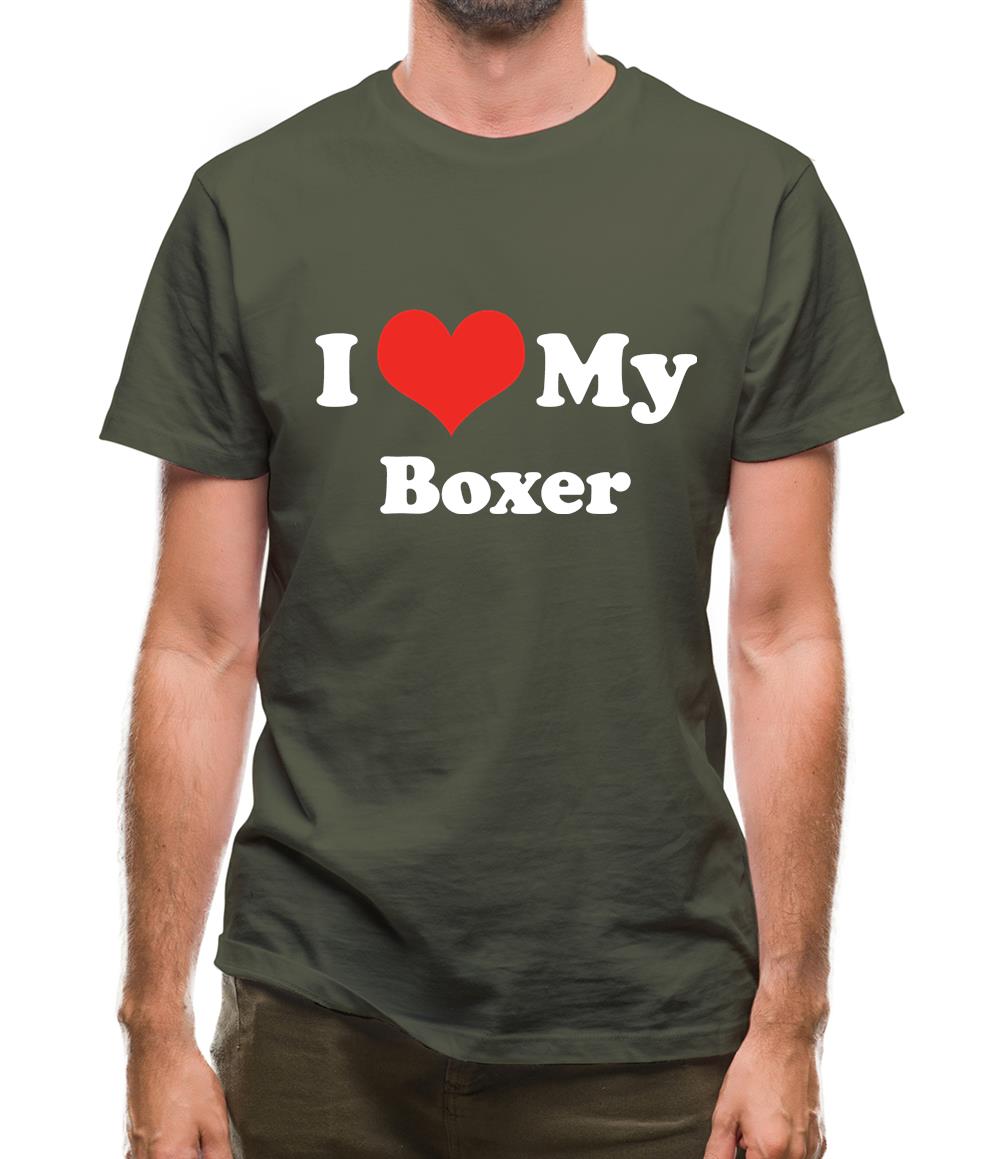I Love My Boxer Mens T-Shirt