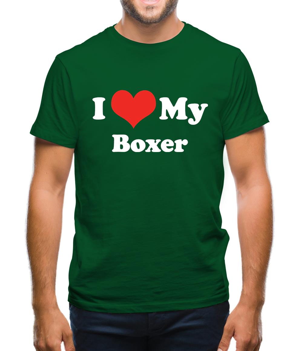 I Love My Boxer Mens T-Shirt