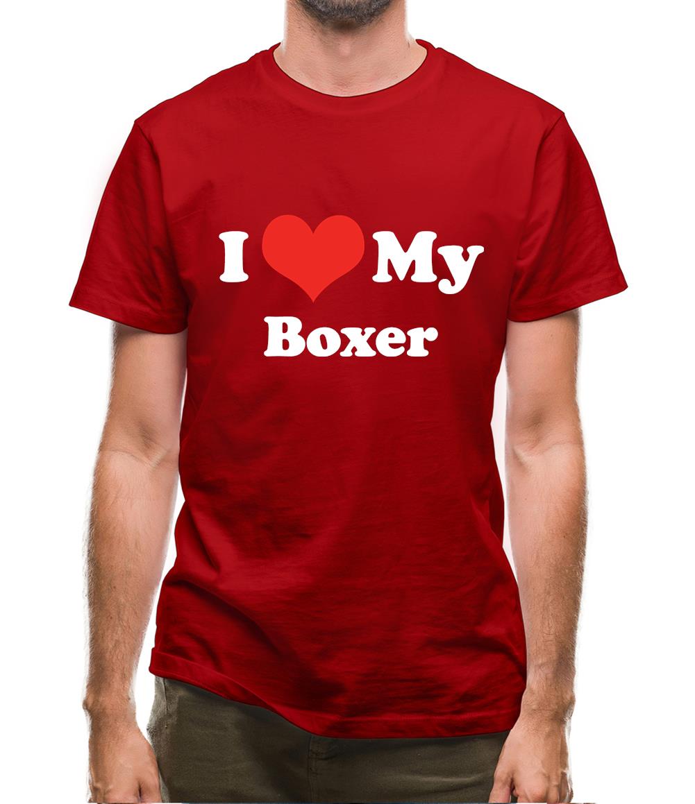 I Love My Boxer Mens T-Shirt