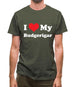 I Love My Budgerigar Mens T-Shirt