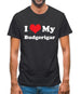 I Love My Budgerigar Mens T-Shirt