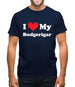 I Love My Budgerigar Mens T-Shirt