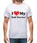I Love My Bull Terrier Mens T-Shirt