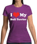 I Love My Bull Terrier Womens T-Shirt