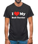 I Love My Bull Terrier Mens T-Shirt