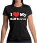 I Love My Bull Terrier Womens T-Shirt