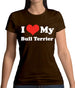 I Love My Bull Terrier Womens T-Shirt