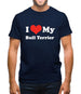 I Love My Bull Terrier Mens T-Shirt