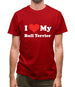 I Love My Bull Terrier Mens T-Shirt