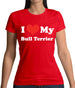 I Love My Bull Terrier Womens T-Shirt