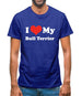 I Love My Bull Terrier Mens T-Shirt