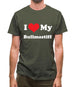 I Love My Bullmastiff Mens T-Shirt