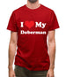 I Love My Doberman Mens T-Shirt