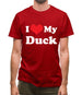 I Love My Duck Mens T-Shirt