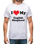 I Love My English Shepherd Mens T-Shirt