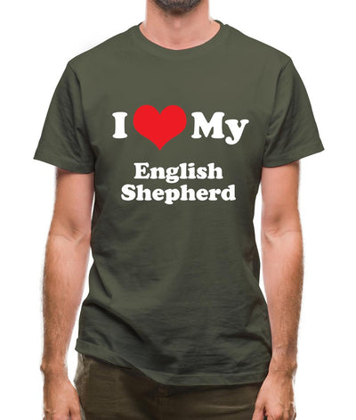 I Love My English Shepherd Mens T-Shirt