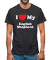 I Love My English Shepherd Mens T-Shirt