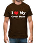 I Love My Great Dane Mens T-Shirt