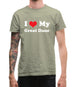 I Love My Great Dane Mens T-Shirt