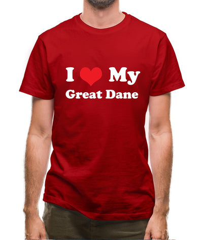 I Love My Great Dane Mens T-Shirt