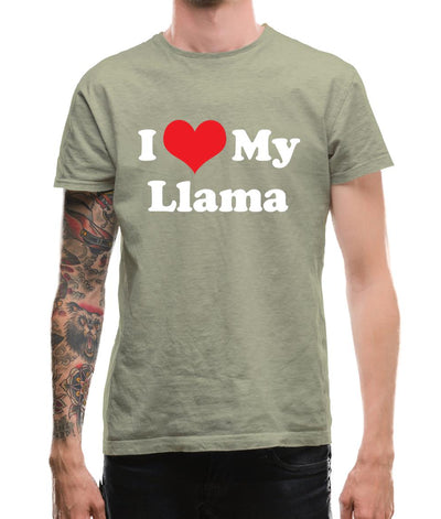 I Love My Llama Mens T-Shirt