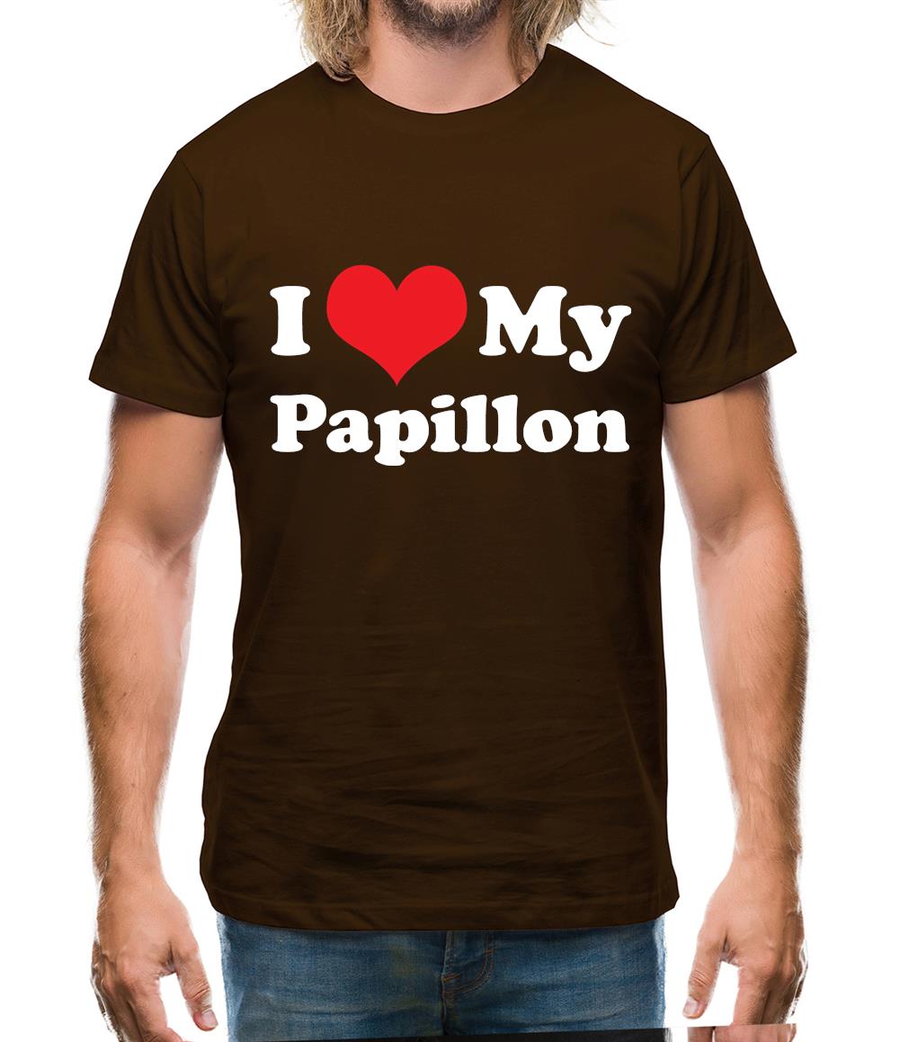 I Love My Papillon Mens T-Shirt