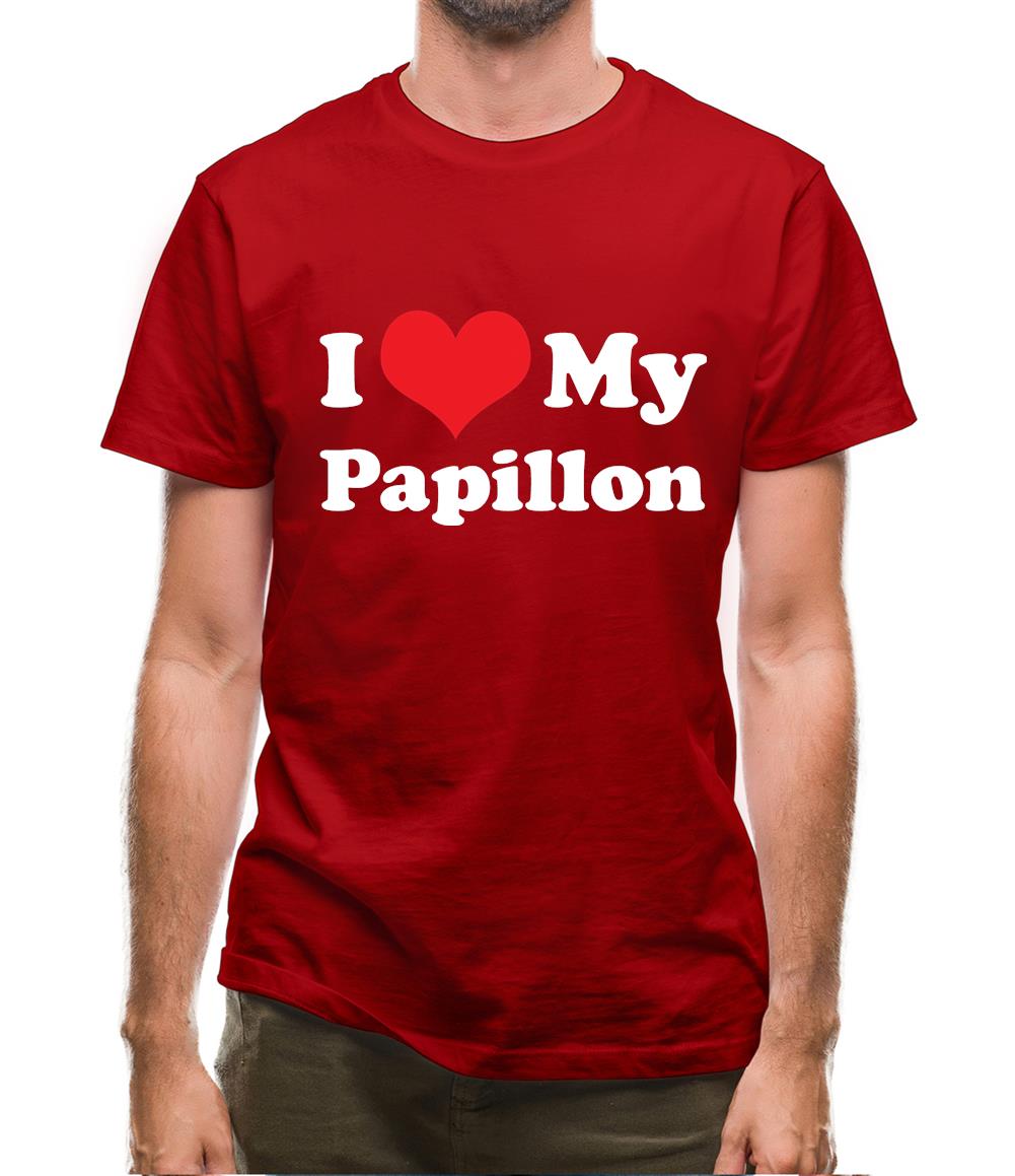 I Love My Papillon Mens T-Shirt