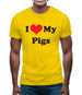 I Love My Pigs Mens T-Shirt