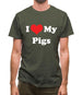 I Love My Pigs Mens T-Shirt