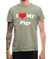 I Love My Pigs Mens T-Shirt