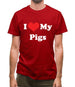 I Love My Pigs Mens T-Shirt