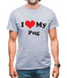 I Love My Pug Mens T-Shirt