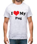 I Love My Pug Mens T-Shirt