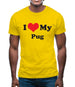 I Love My Pug Mens T-Shirt