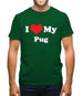 I Love My Pug Mens T-Shirt