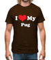 I Love My Pug Mens T-Shirt