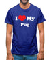 I Love My Pug Mens T-Shirt