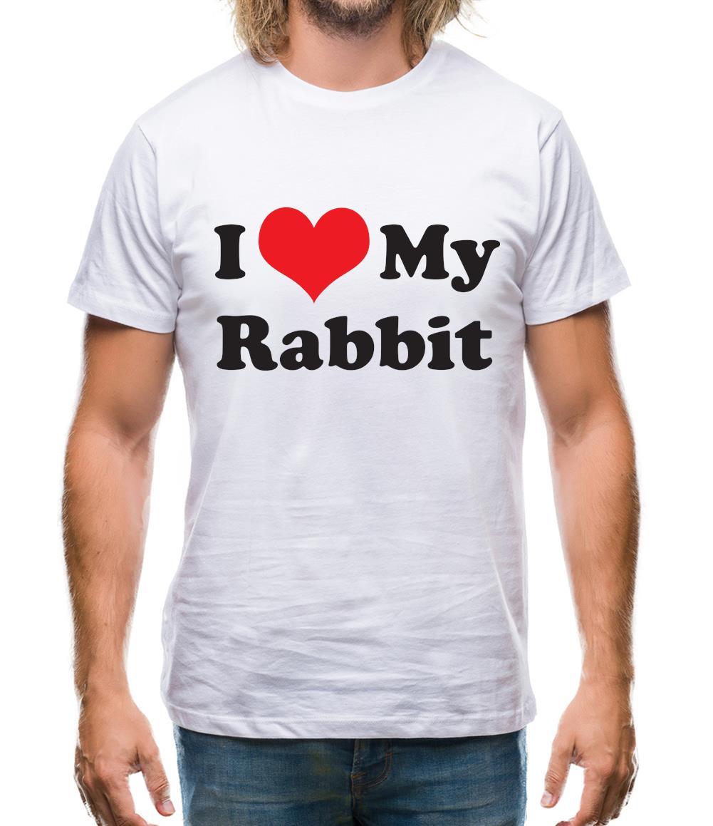 I Love My Rabbit Mens T-Shirt