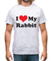 I Love My Rabbit Mens T-Shirt