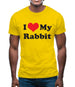 I Love My Rabbit Mens T-Shirt