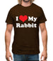 I Love My Rabbit Mens T-Shirt