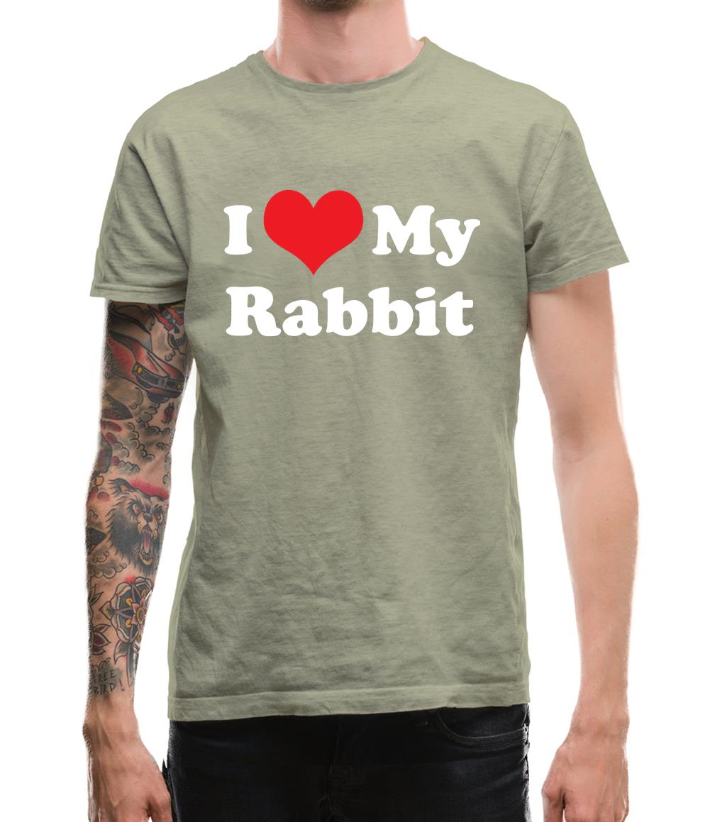 I Love My Rabbit Mens T-Shirt