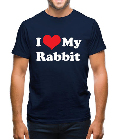 I Love My Rabbit Mens T-Shirt
