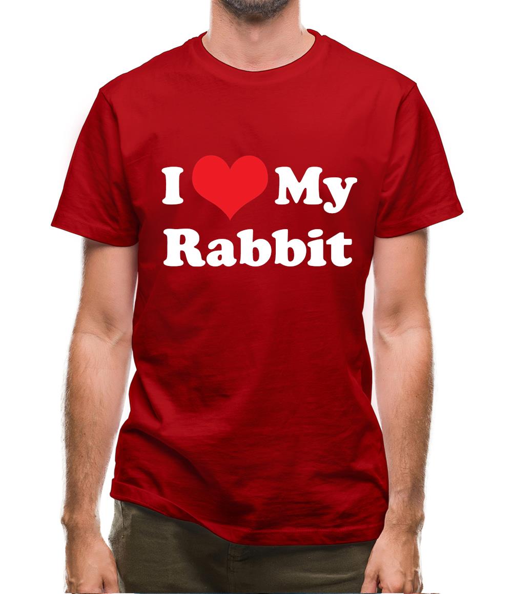 I Love My Rabbit Mens T-Shirt